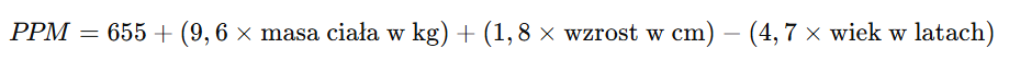 Wzór Harrisa-Benedicta dla kobiet